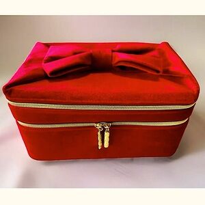 ♥️ESTEE LAUDER♥️2024 VELVET 2-LEVEL COMPARTMENT CARRY MAKEUP~TOILETRY TRAIN CASE